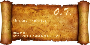 Orsós Teónia névjegykártya